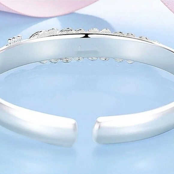 Sterling Silver Peacock Adjustable Cuff Bracelet .925 - Picture 3 of 3